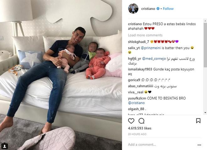 Cristiano Ronaldo, 'preso' y orgulloso de sus bebés