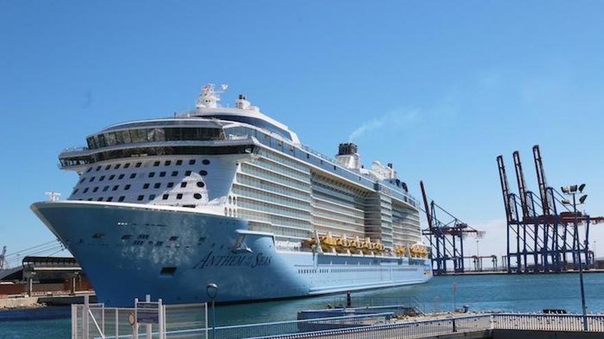 El crucero Anthem of the Seas en el puerto de Málaga