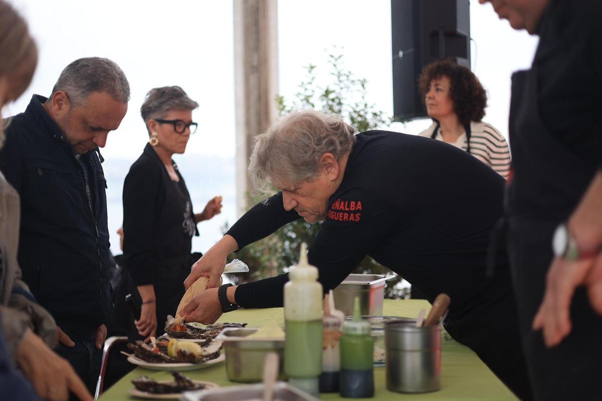 Avelino Gutiérrez durante su espectáculo de cocina.