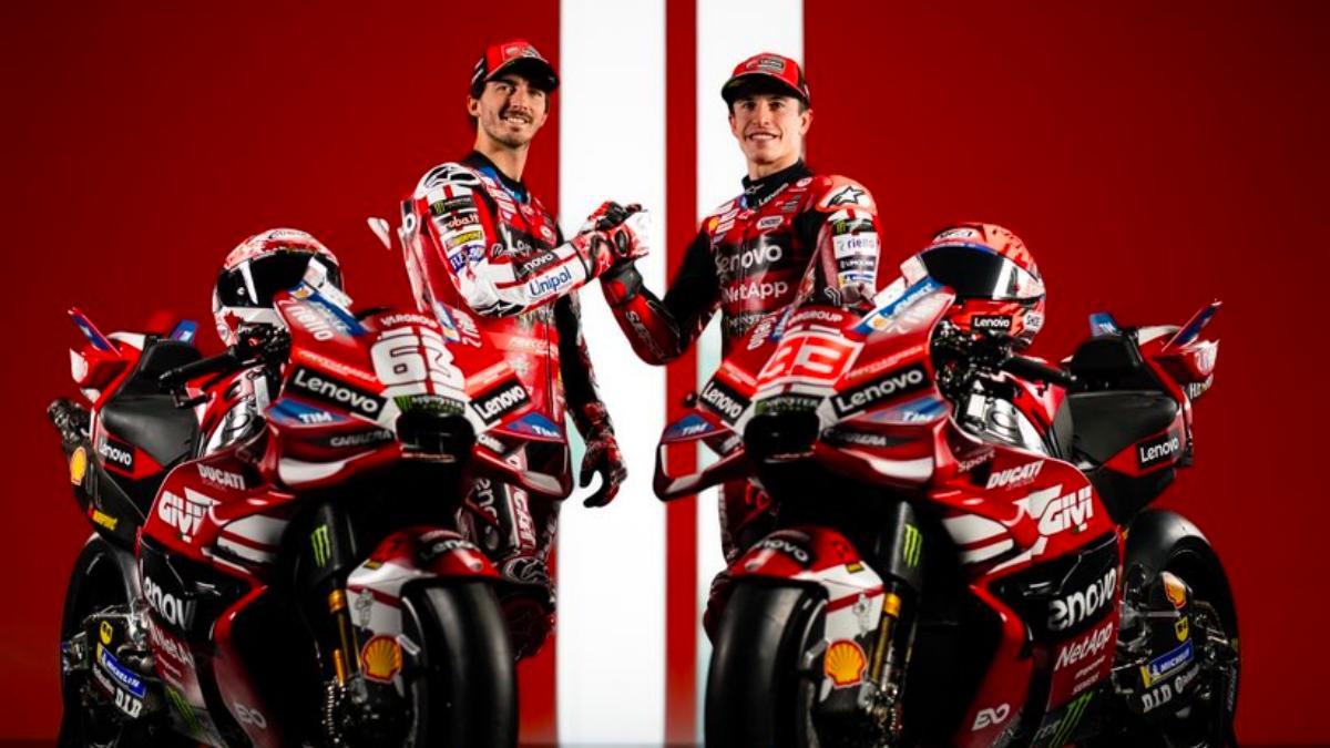 Bagnaia y Márquez, con las nuevas Ducati en Madonna di Campiglio