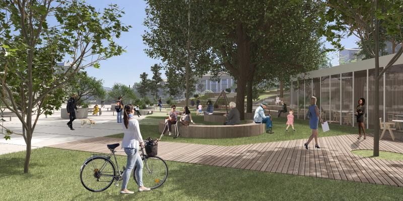 Infografías que recrean cómo quedará la nueva Praza do Rei después de la transformación que acometerá el Concello