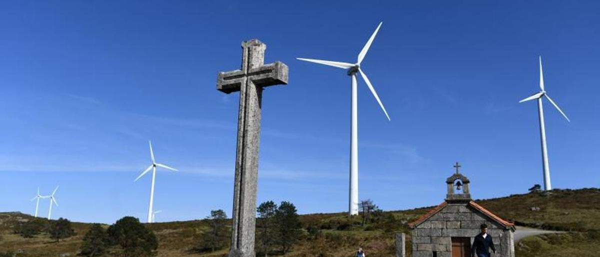 Un parque eólico en la provincia de Pontevedra.