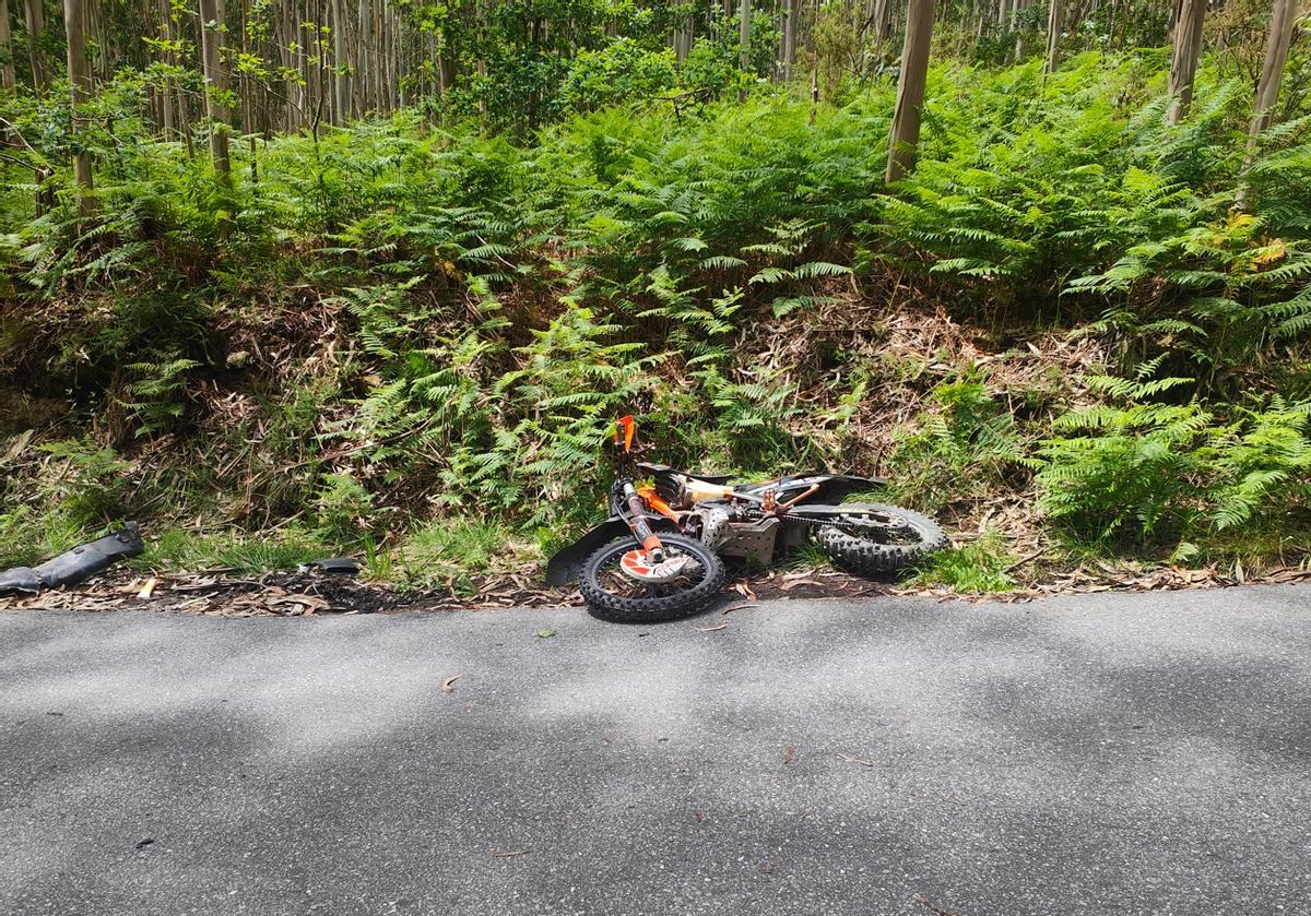 Estado en el que quedó la motocicleta.