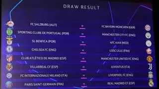 PSG-Real Madrid, Manchester United-Atlético y Villarreal-Juventus, en la repetición del sorteo de Champions