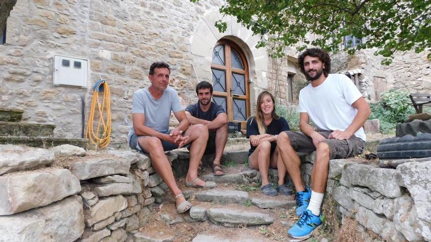 Els ramaders del Moianès Francesc Molins, Martí Font, Raquel Valldeoriola i Joan Homs (d&#039;esquerra a dreta)