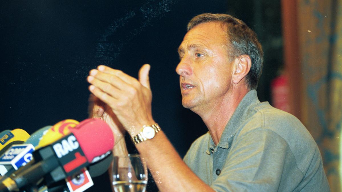 Johan Cruyff, durante una rueda de prensa