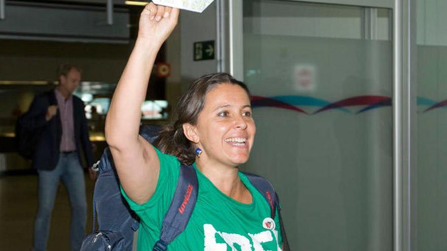 Ana Miranda, a su llegada a Santiago