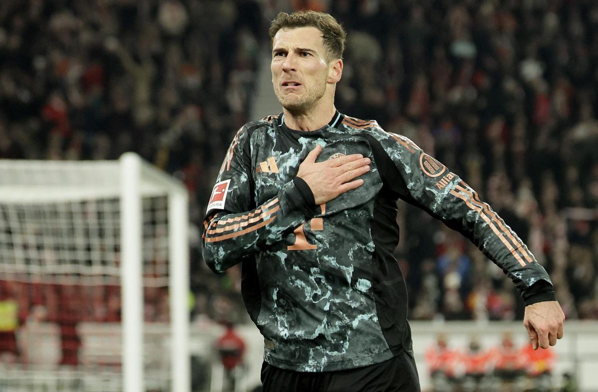 Leon Goretzka celebra uno de los goles contra el Stuttgart (1-3)