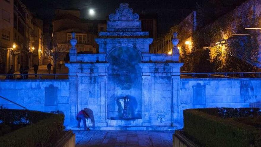 As Burgas se tiñó de azul en la jornada de ayer. // Brais Lorenzo