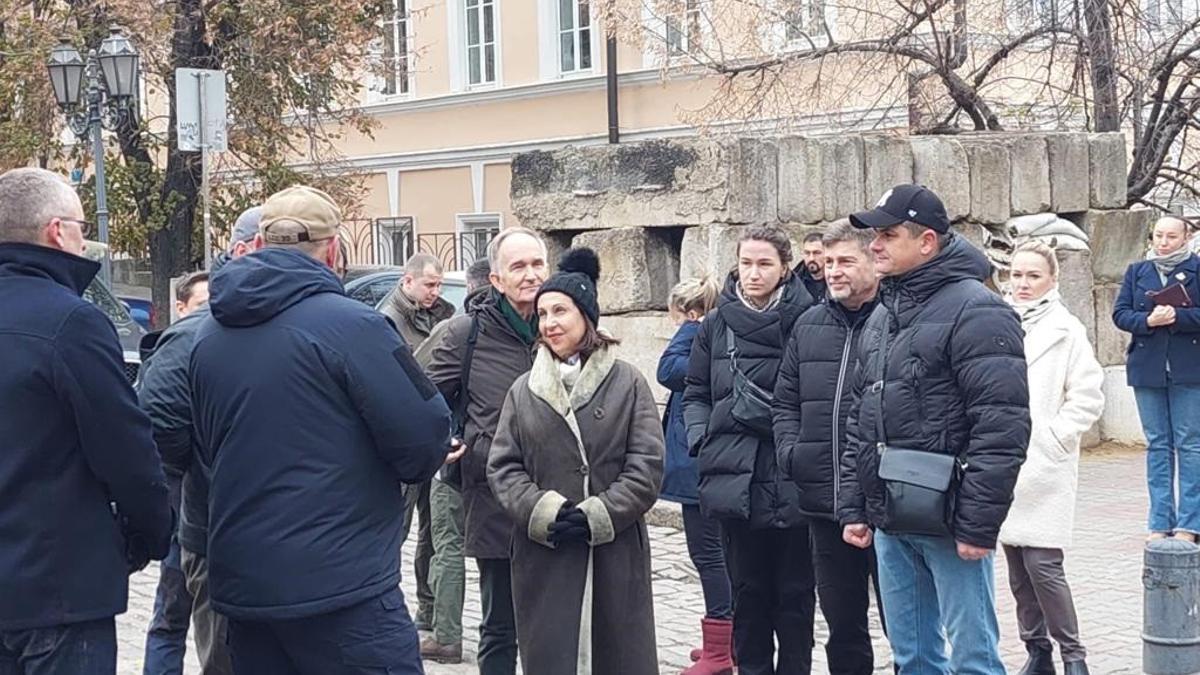 La ministra de Defensa, Margarita Robles, en visita oficial a Odesa (Ucrania).