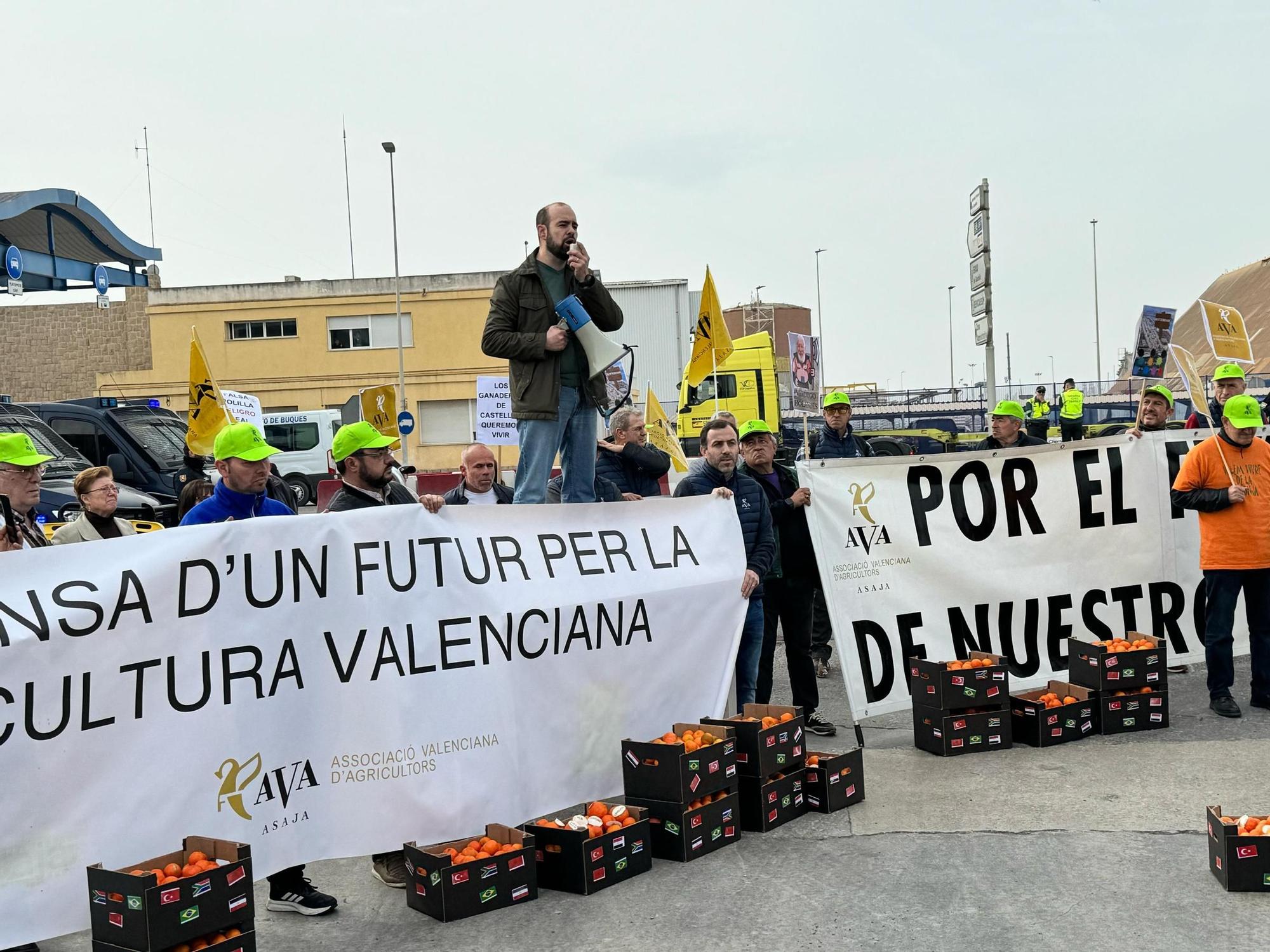 Los agricultores protestan en PortCastelló