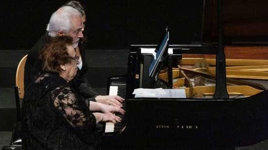 Purita de la Riva y Antonio Soria, en el concierto de piano.