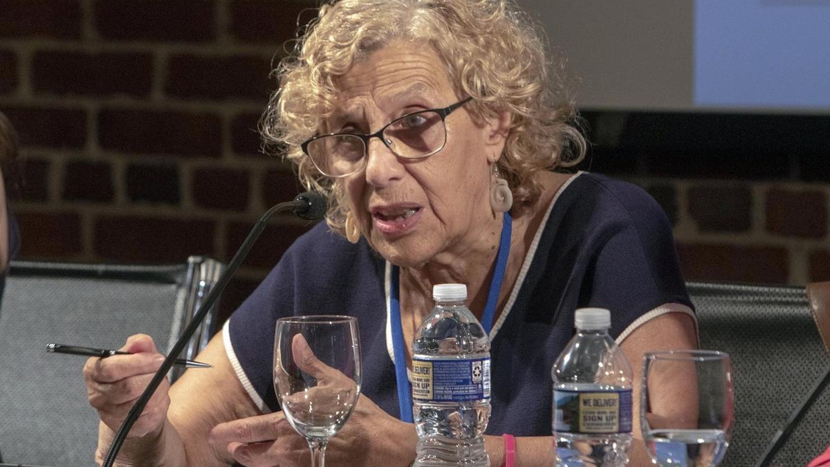 La alcaldesa de Madrid, Manuela Carmena, en el debate sobre las ciudades seguras para las niñas.