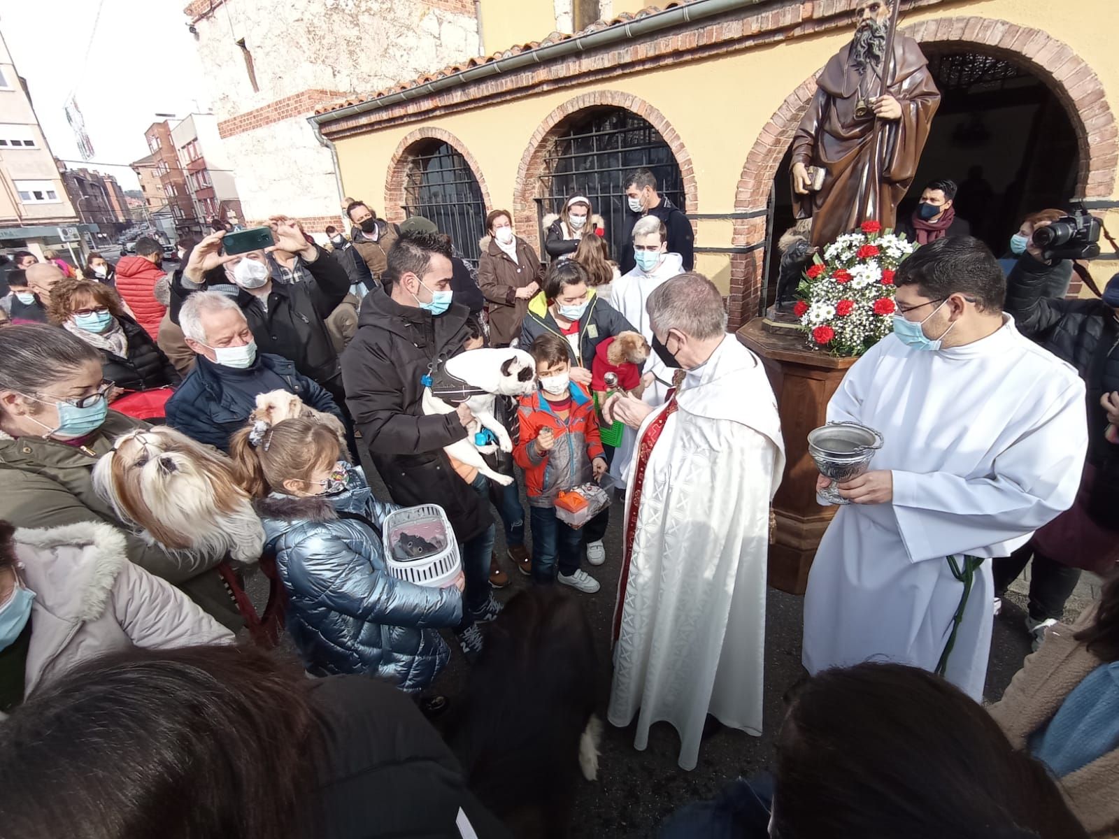 Gallos, cobayas y hasta bichos palo, así fue la bendición de las mascotas por San Antón en Lugones