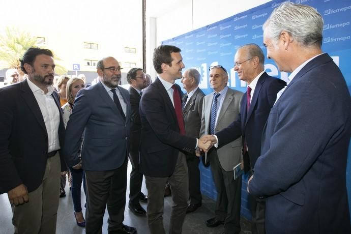 15.04.19. Las Palmas de Gran Canaria. El líder del PP y candidato a presidente del Gobierno, Pablo Casado, visita el centro de formación técnico-profesional del metal de Las Palmas de Gran Canaria, Femepa, acompañado por los dirigentes del partido en Canarias, Asier Antona y Australia Navarro. Foto Quique Curbelo  | 15/04/2019 | Fotógrafo: Quique Curbelo