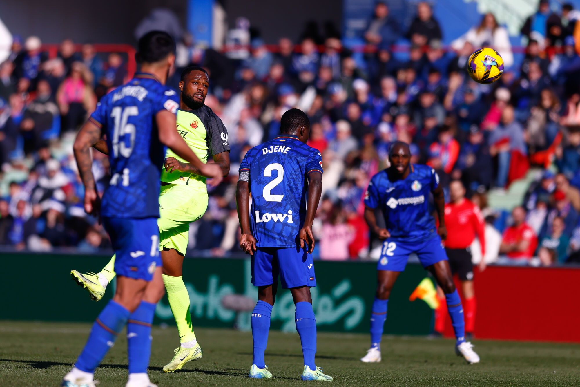 Cyle Larin of RCD Mallorca in action during the Spanish League, LaLiga EA Sports, football match played between Getafe CF and RCD Mallorca at Coliseum de Getafe stadium on December 21, 2024, in Getafe, Spain. AFP7 21/12/2024 ONLY FOR USE IN SPAIN. Dennis Agyeman / AFP7 / Europa Press;2024;SPAIN;SPORT;ZSPORT;SOCCER;ZSOCCER;Getafe CF v RCD Mallorca - LaLiga EA Sports;