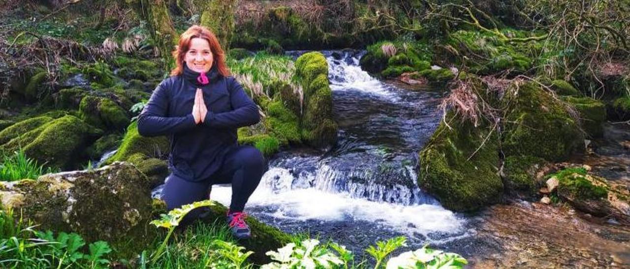 La lalinense Yolanda Castro Reboredo durante uno de sus paseos por O Candán.