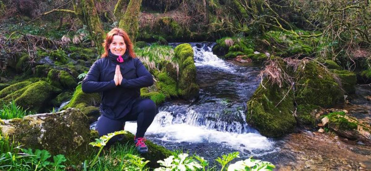 La lalinense Yolanda Castro Reboredo durante uno de sus paseos por O Candán.