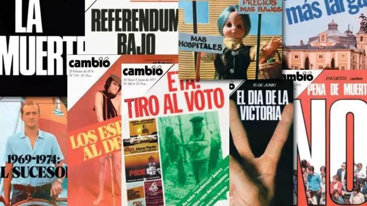 Algunas de las portadas que 'Cambio16' editó desde 1971.