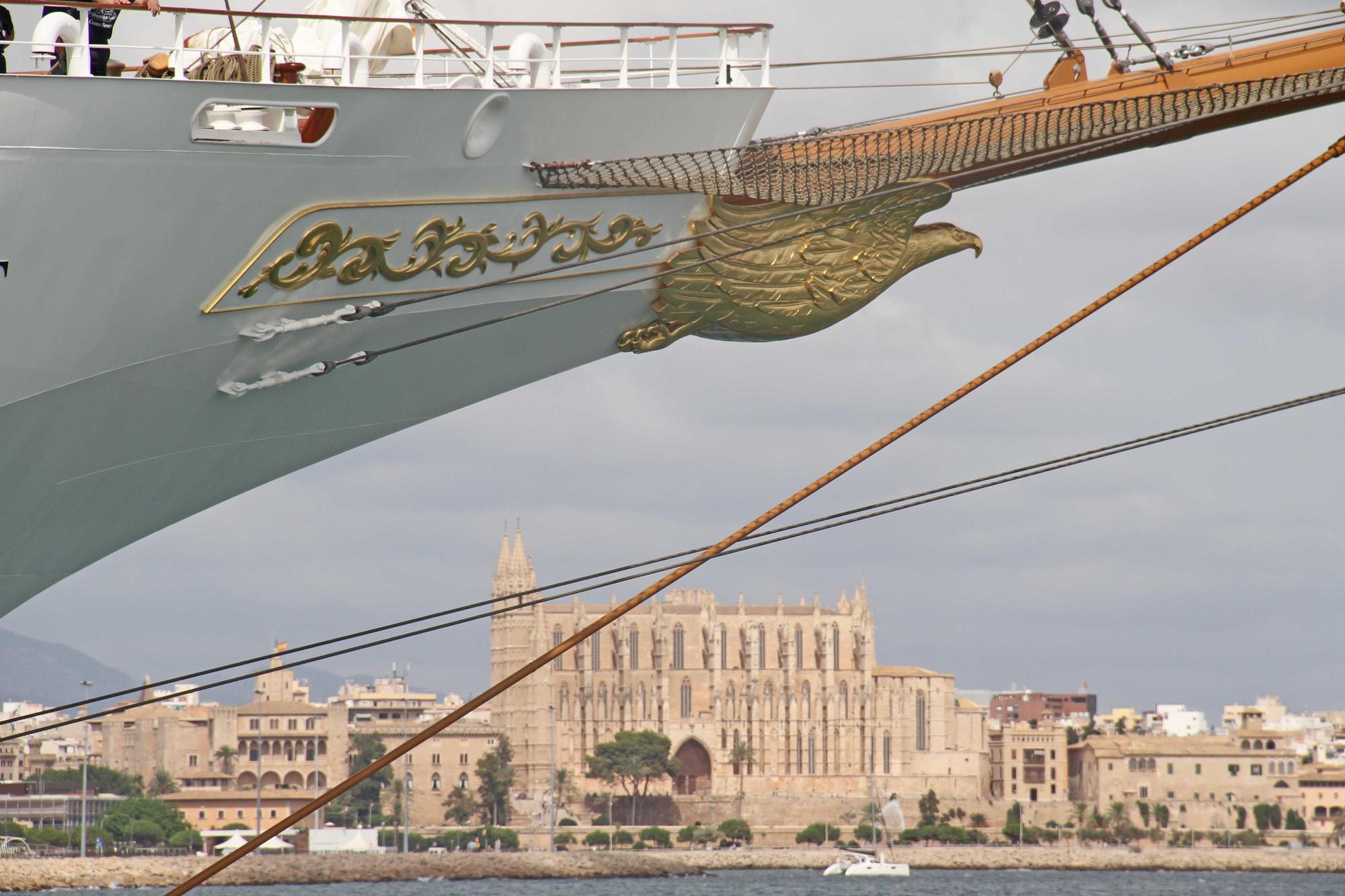 Llega a Palma el 'Sea Cloud Spirit', la joya de los mares amadrinada por la infanta Elena