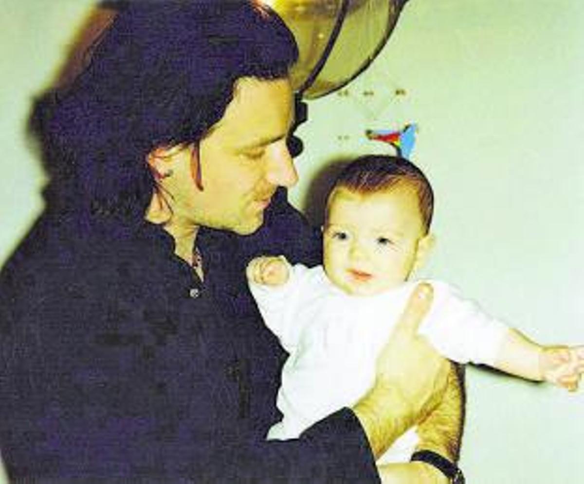 Con Jordan, la primogénita, en 1989.