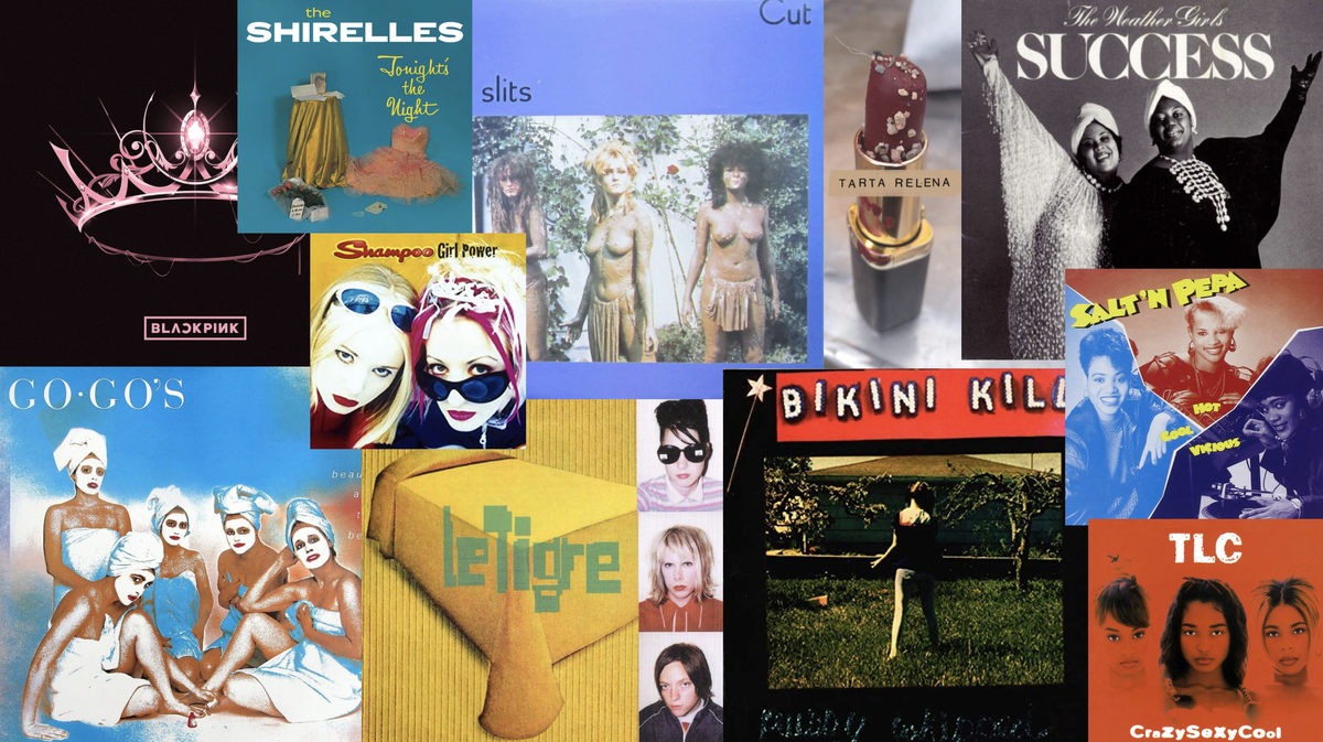 'Collage' de discos de algunas de las artistas destacadas del Girl Power.