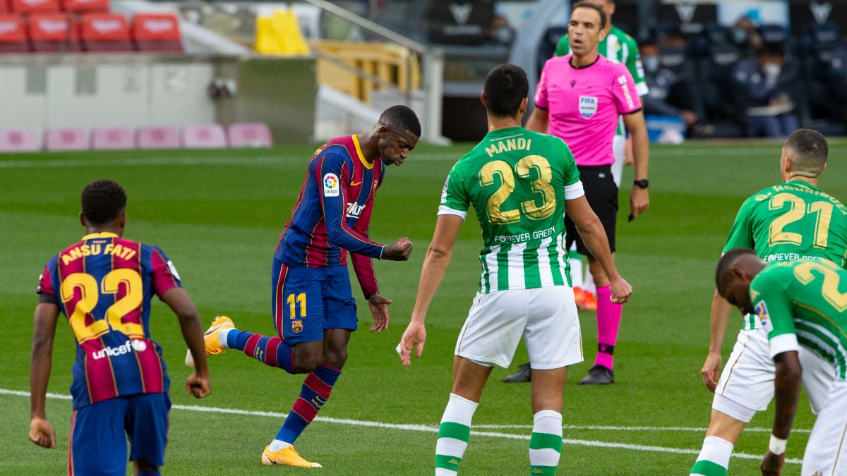 Dembélé, autor de un gol frente al Real Betis