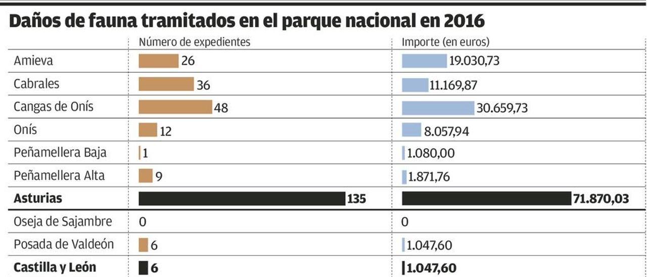 Asturias acapara el 80% de los pagos por daños de la fauna silvestre en el Parque