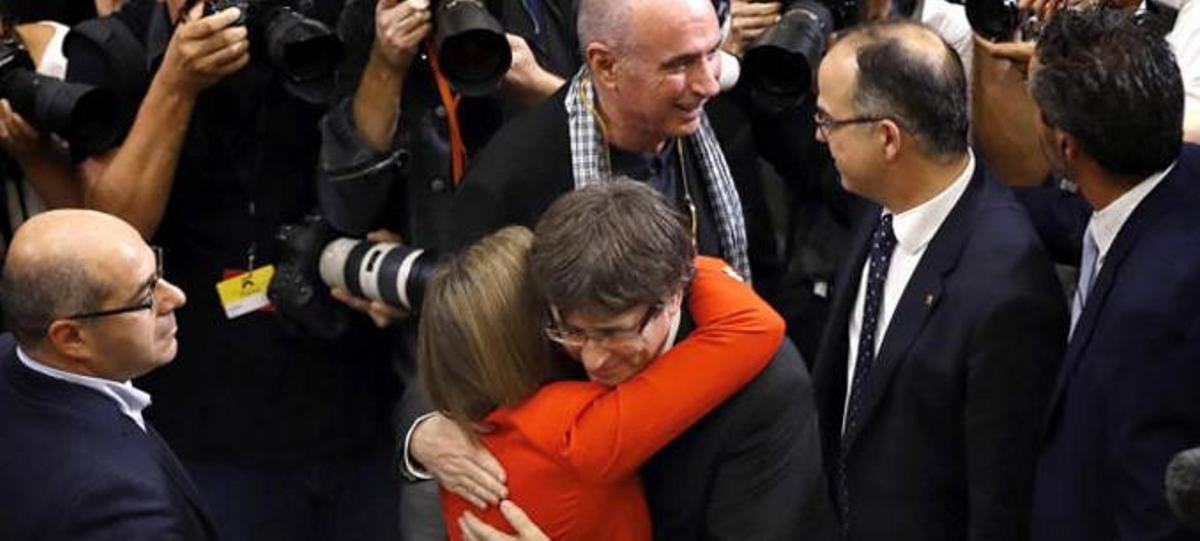 Puigdemont nach seiner Regierungserklärung.