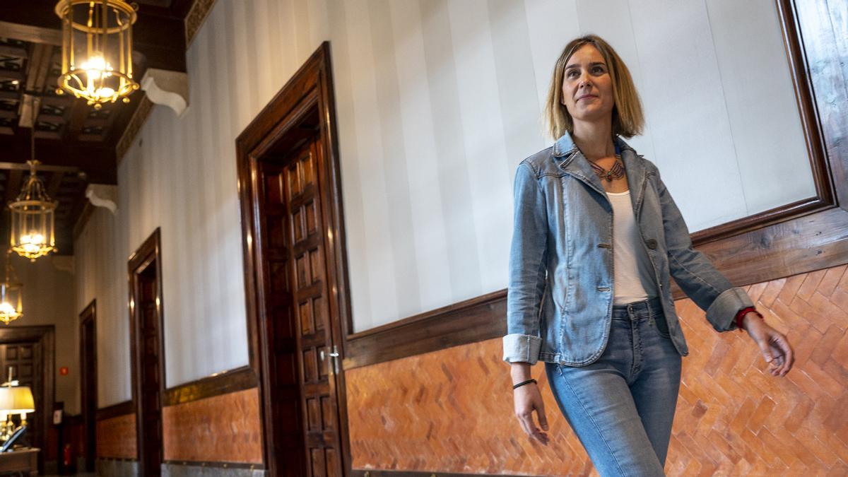 Jessica Albiach, En Comú Podem, en el Parlament.