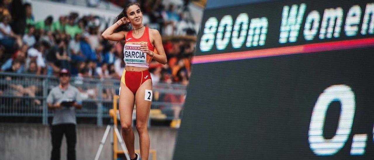 Daniela García, en una competición con la selección española