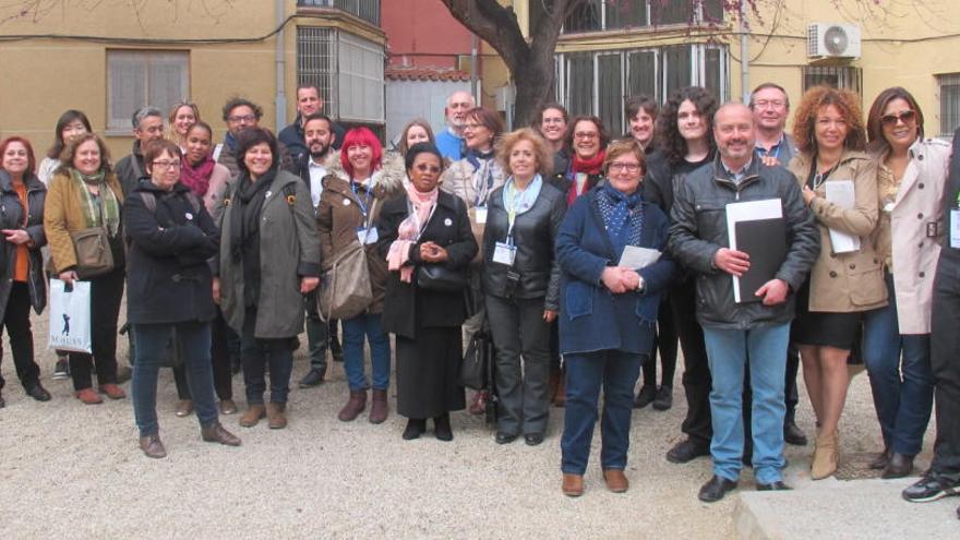 Los representantes alcoyanos junto a los del resto de ciudades