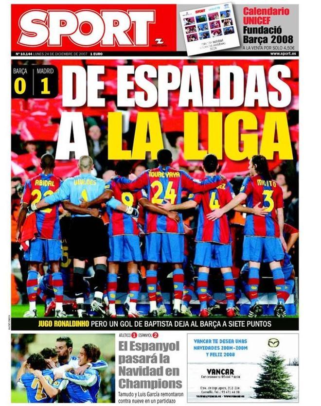 2007 - Una derrota ante el Madrid deja al Barcelona a 7 puntos del liderato liguero