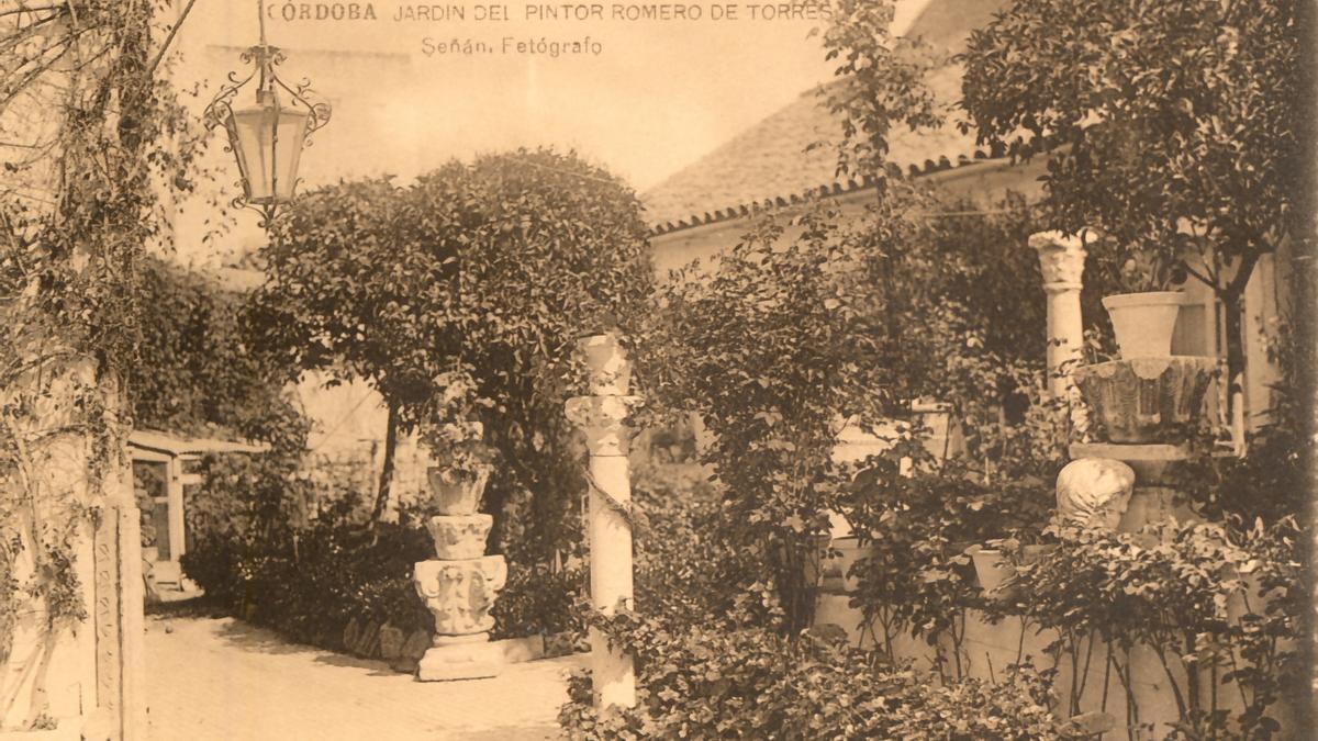 Imagen retrospectiva del Jardín del pintor Romero de Torres.