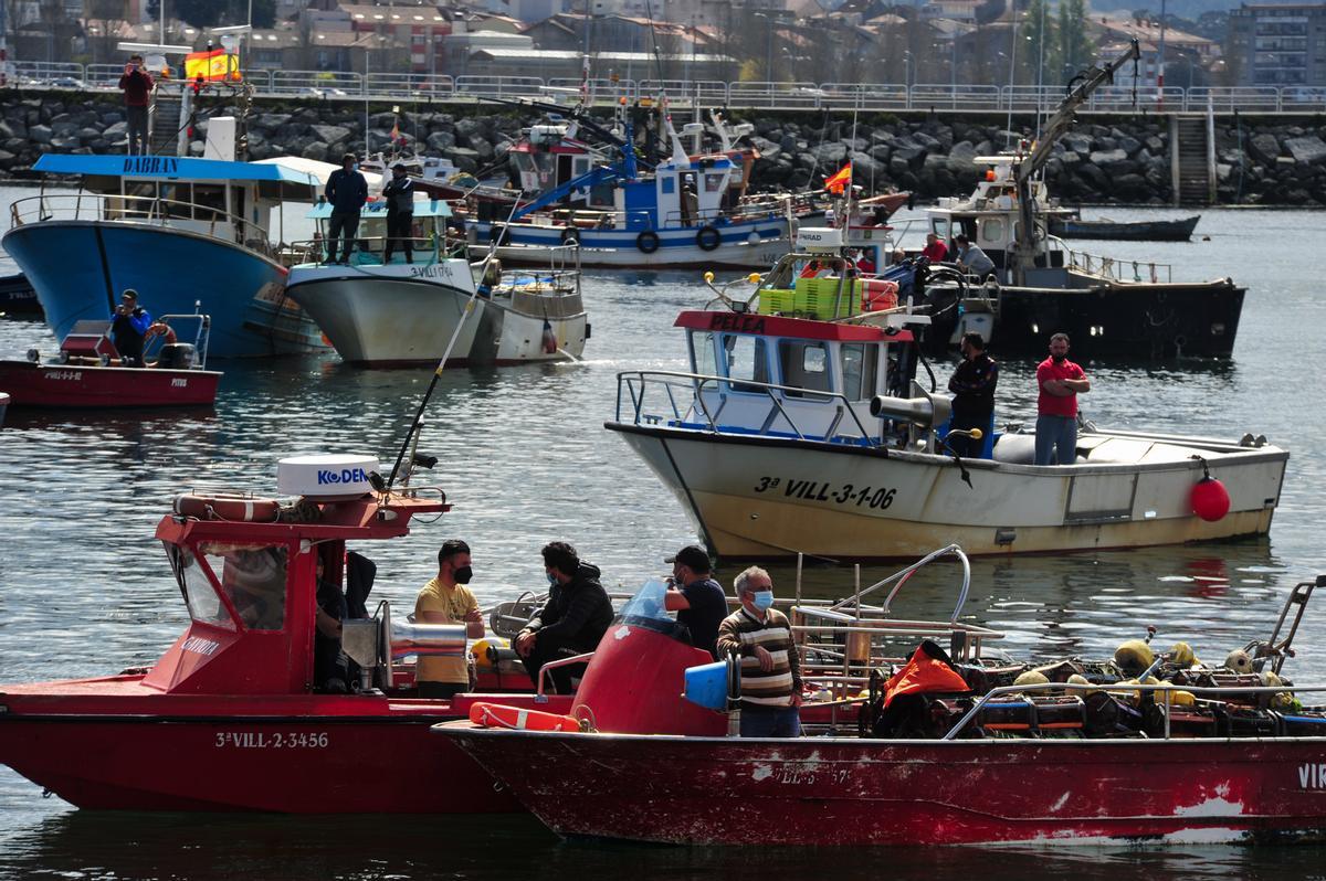 La protesta desarrollada en Cambados.