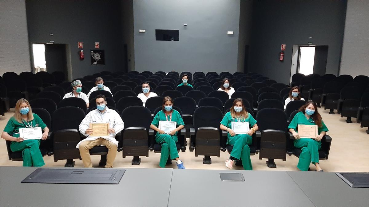 Los premiados en el Hospital General de Elche