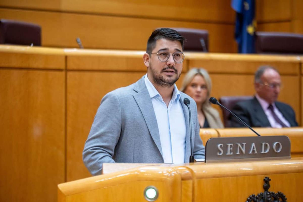 El gomero Fabián Chinea en una comparencia en el Senado.