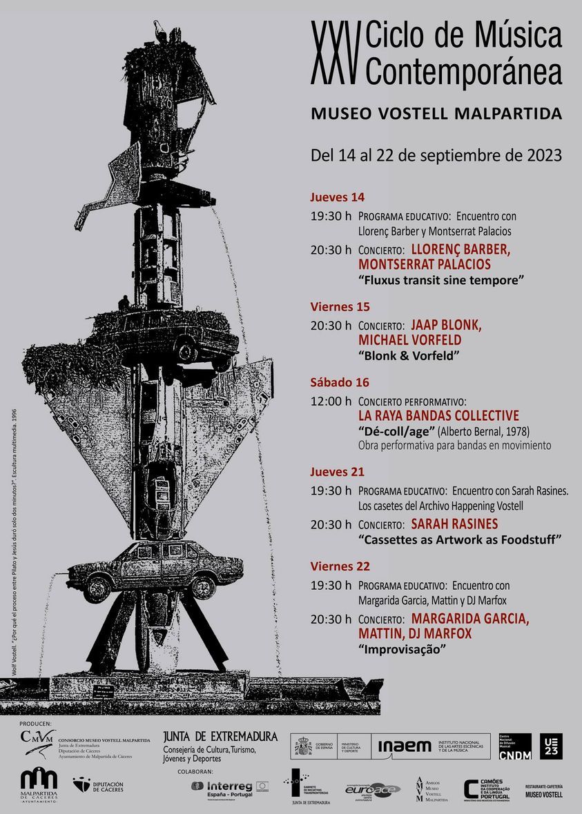 Cartel del XXV Ciclo de Música Contemporánea Museo Vostell Malpartida.