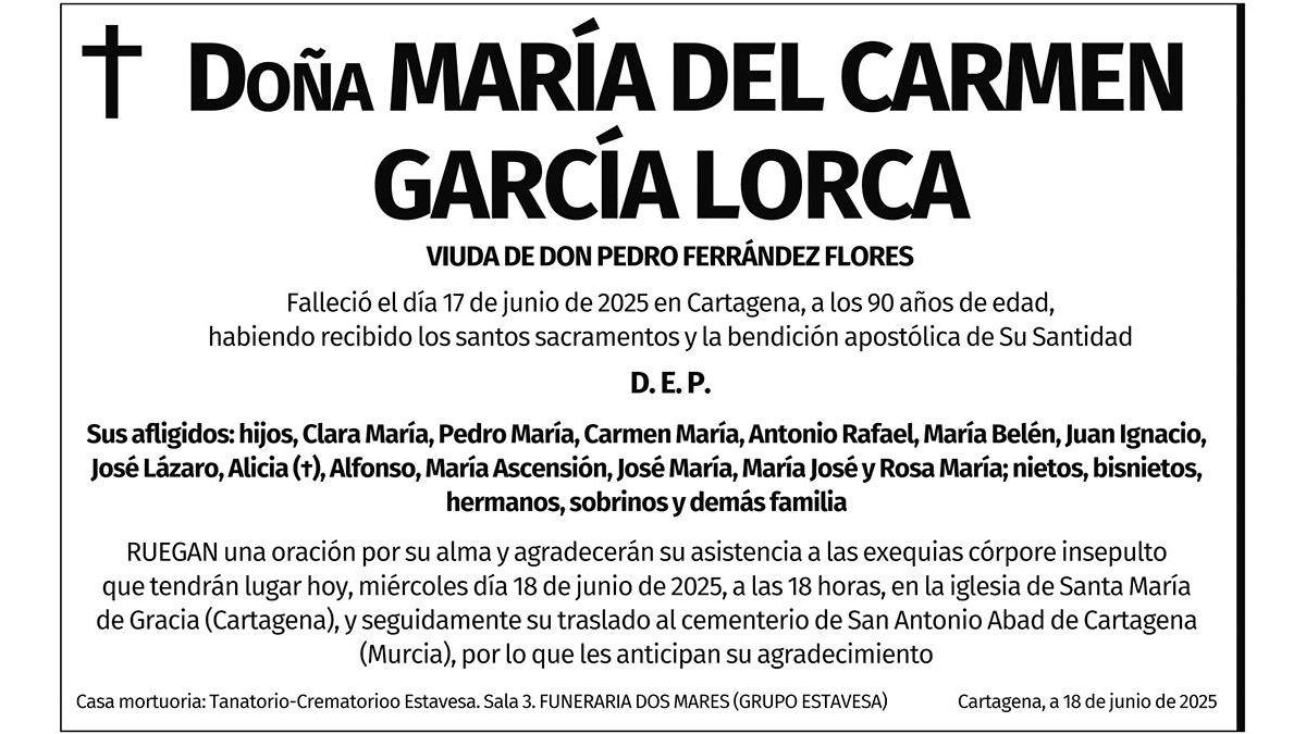 Dª María del Carmen García Lorca