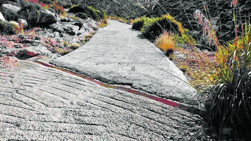 Imagen difundida por el Consell de Mallorca del polémico hormigón colocado en La Trapa.