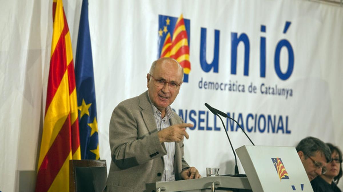 Josep Antoni Duran Lleida, durante el Consell Nacional de Unió, el 1 de diciembre.