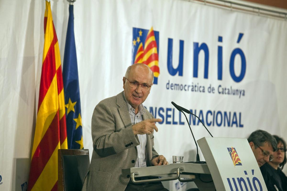 Josep Antoni Duran Lleida, durant el Consell Nacional d’Unió, l’1 de desembre.