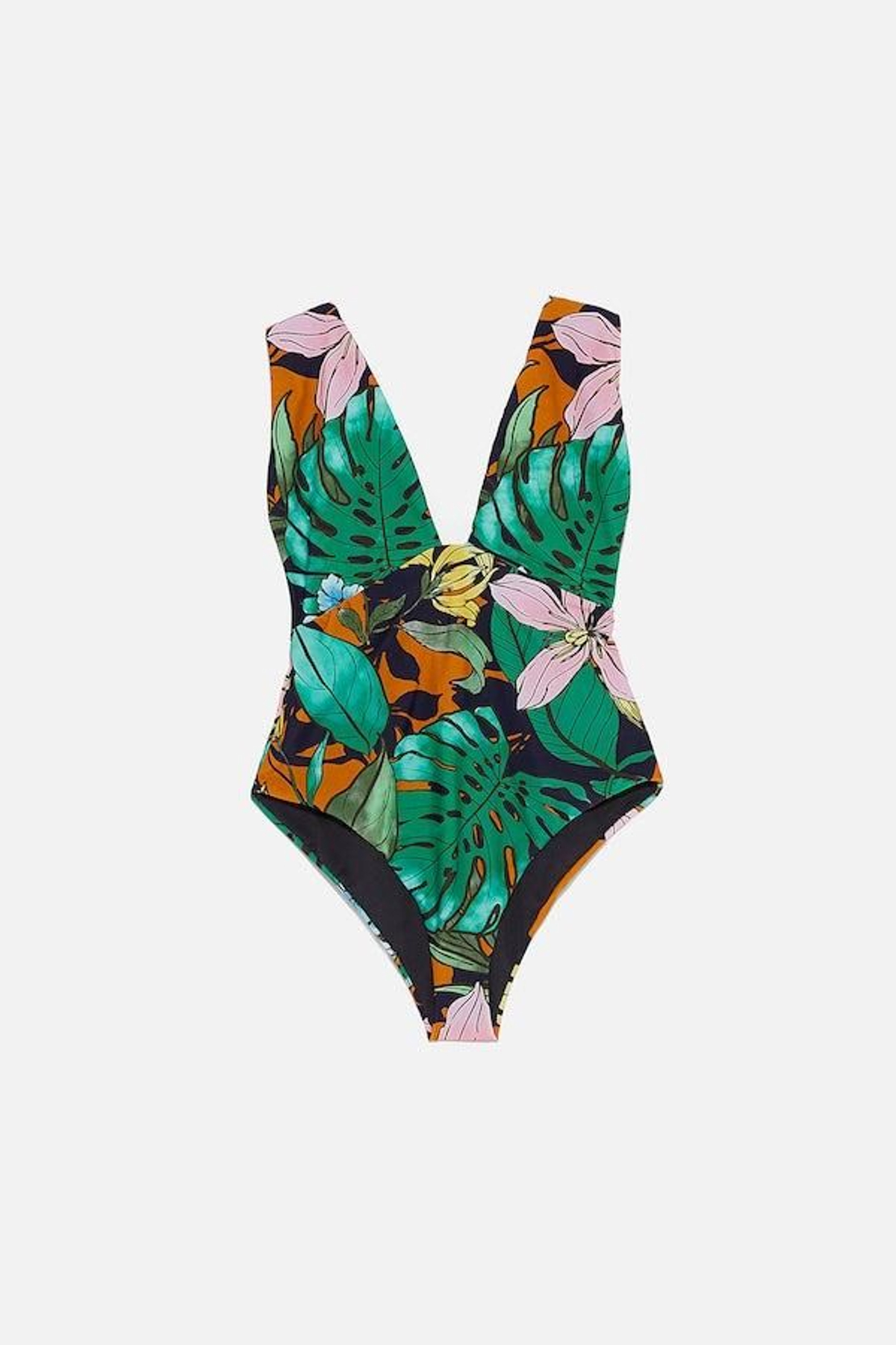 Bañador con estampado tropical, de Zara