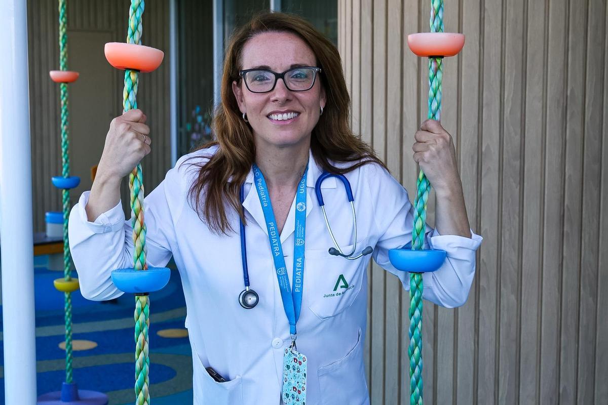 Esmeralda Núñez, en la terraza de la ludoteca del Hospital Materno.