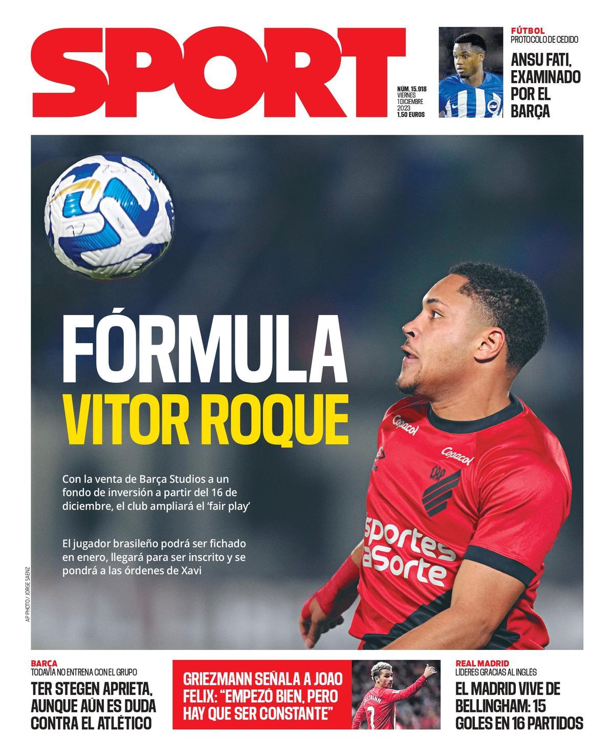 Esta es la portada de SPORT