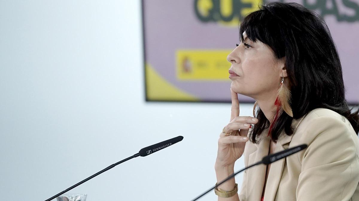 La ministra de Igualdad, Ana Redondo, en la rueda de prensa posterior al Consejo de Ministros.