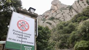 Tancat l’accés al parc de Montserrat per risc d’incendi