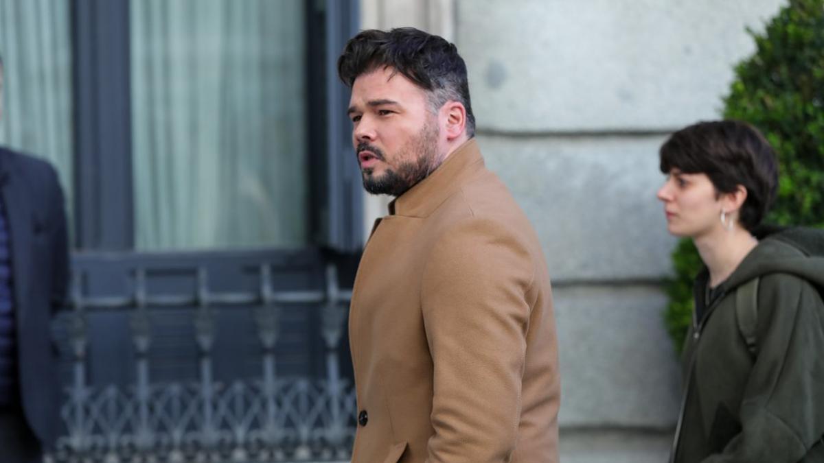 Gabriel Rufián llega al Congreso de los Diputados, el 7 de enero.