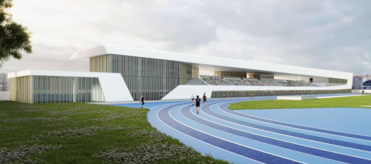 Vista interior de la nueva pista de atletismo de Balaídos