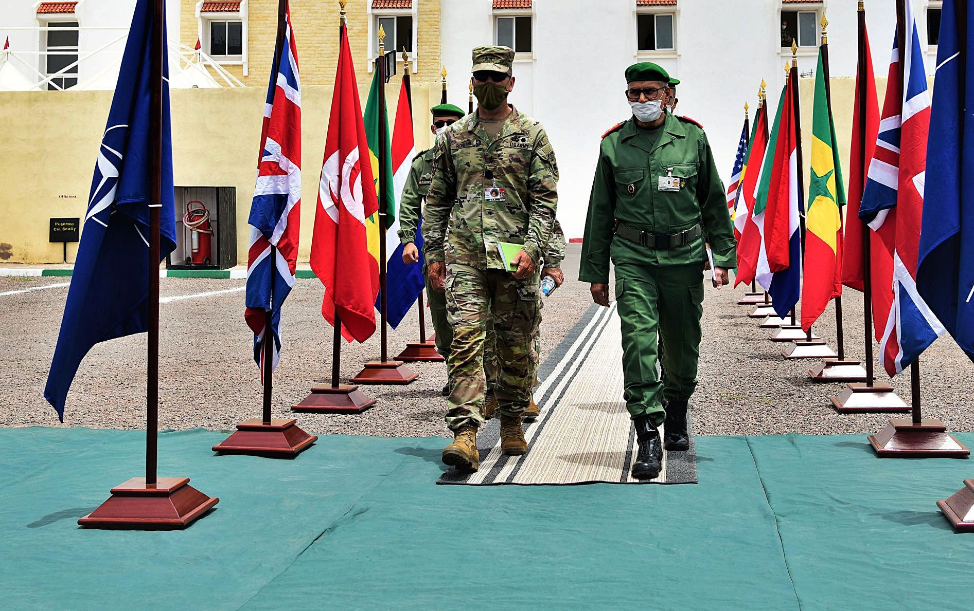 Mandos militares norteamericanos y marroquíes en la inauguración de las maniobras militares ‘African Lion’ 2021, en Agadir. | | LP/DLP